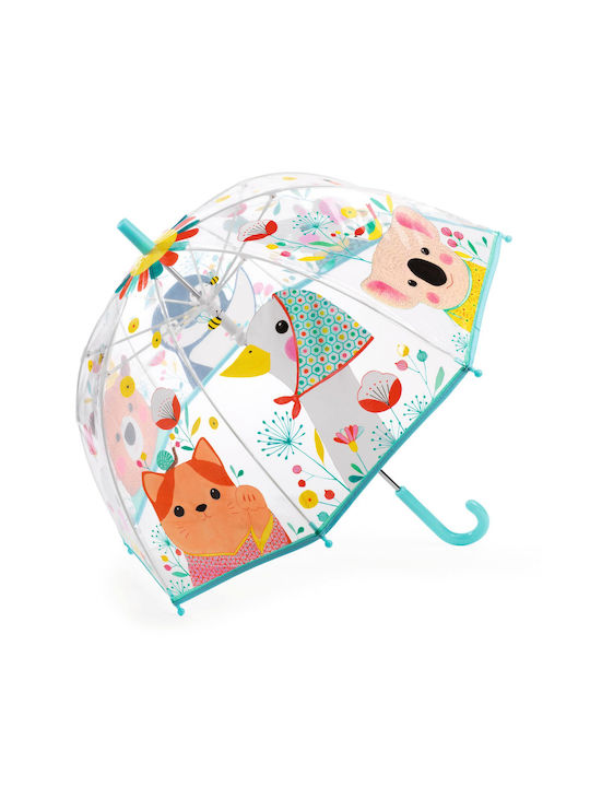 Djeco Kids Curved Handle Umbrella with Diameter 70cm Transparent
