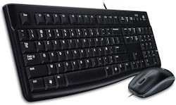 Logitech Desktop MK120 Σετ Πληκτρολόγιο & Ποντίκι Ελληνικό Γκρι