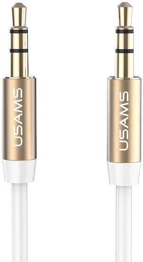 Usams Cablu Audio 3,5 Mm Male - 3,5 Mm Male Alb 1m YP102