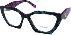 Prada Plastic Eyeglass Frame Butterfly Green PRVPR09 06Z1O1