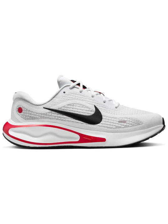 Nike Journey Run Ανδρικά Αθλητικά Παπούτσια Running Λευκό / Fire Red / Cement Grey / Μαύρο
