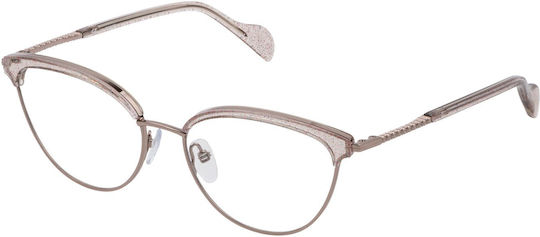 Tous Eyeglass Frame Cat Eye Pink VTO395 0A32