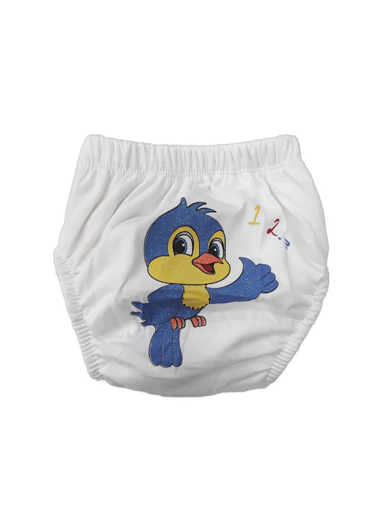 Poopes Kids Diaper Underwear White Blue