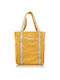 Leder Damentasche Shopper Schultertasche Gelb