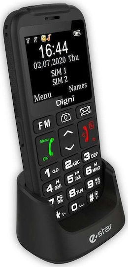 eStar Digni Talk Dual SIM Κινητό με Μεγάλα Κουμπιά Μαύρο