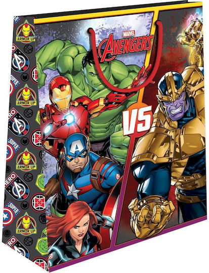 Avengers Χάρτινη Τσάντα για Δώρο με Θέμα "Avengers" Πολύχρωμη 33x45x12εκ.