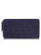 Leather Women's Wallet Classic with RFID Navy Blue
