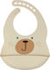 Queen Mother Waterproof Silicone Baby Bib with Pocket Beige