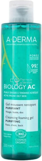 A-Derma Biology Ac Gel Καθαρισμού Προσώπου για Ακνεϊκές Επιδερμίδες 200ml