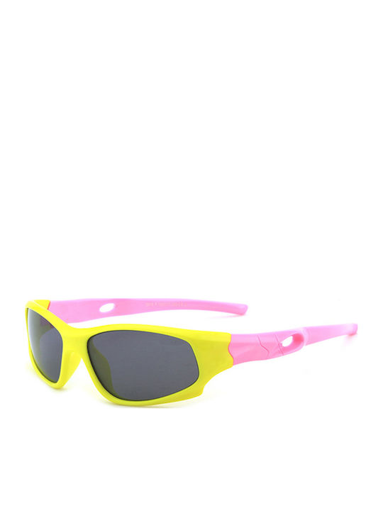 Techsuit Athletic Kids Sunglasses with Polarized Lenses Yellow for 3-8 Years