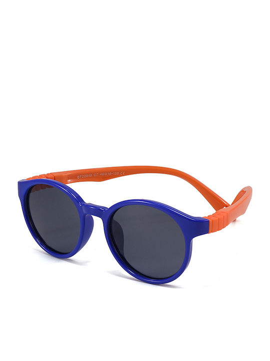 Techsuit Στρογγυλά Παιδικά Γυαλιά Ηλίου με Polarized Φακό Μπλε για 3-12 Ετών