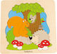 Дървено Детски Пъзел с Шипове Discover The Forest 6бр Beleduc
