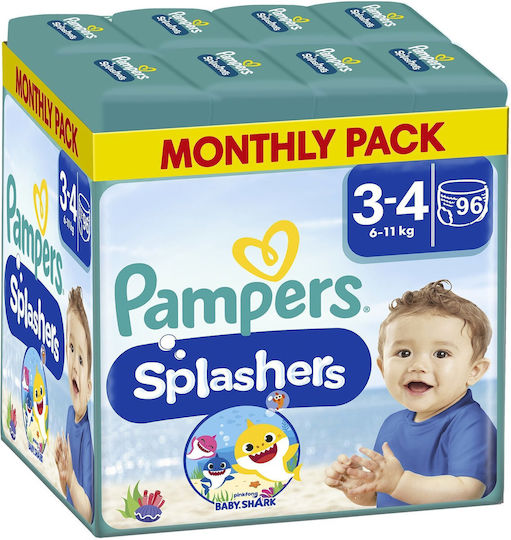 Pampers Swim Diapers Splashers Monthly Pack No. 3 for 6-11kg 96pcs