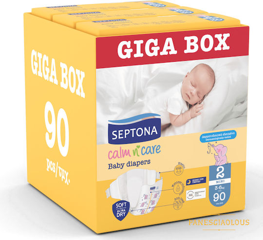 Septona Tape Diapers Calm & Care No. 2 for 3-6kg 90pcs