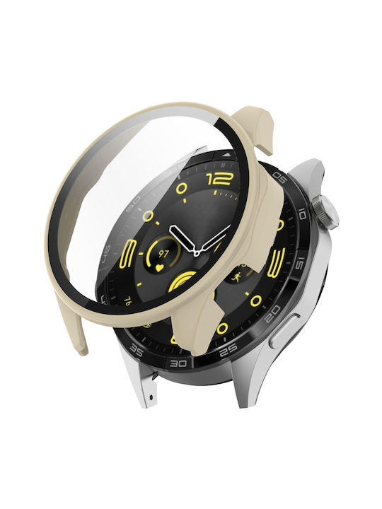 Пластмасов Калъф със Стъкло в Бял цвят за Honor Watch 4 Pro