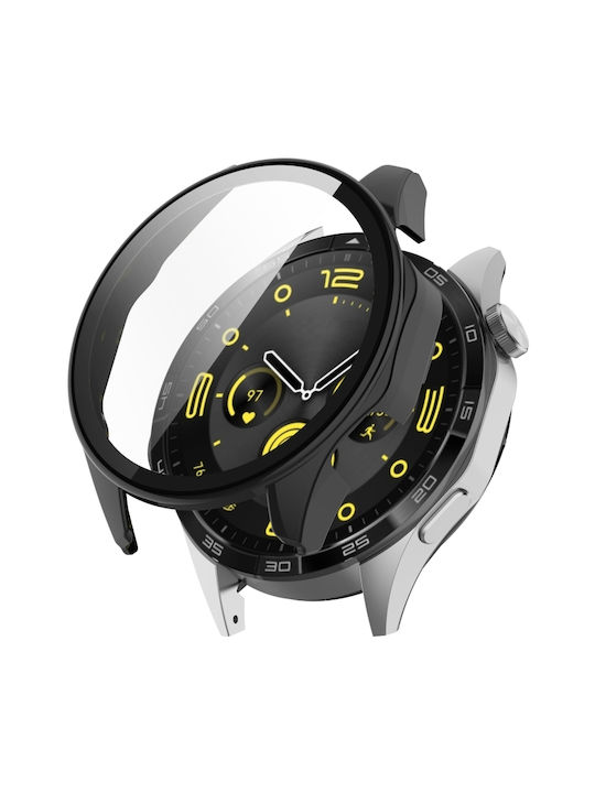 Пластмасов Калъф със Стъкло в Черен цвят за Honor Watch 4 Pro