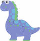 Ξύλινο Παιδικό Puzzle Stegosaurus Purple 4pcs O...