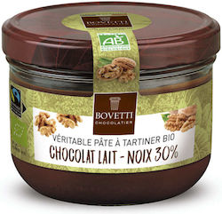 Unt de ciocolată organică cu alune de pădure Bovetti 200gr