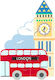 Дървено Детски Пъзел с Шипове London Bus 4бр Orange Tree Toys