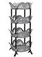 Viosarp Viosarp Kitchen Rack Plastic 4 Tiers Black 39x39x79cm