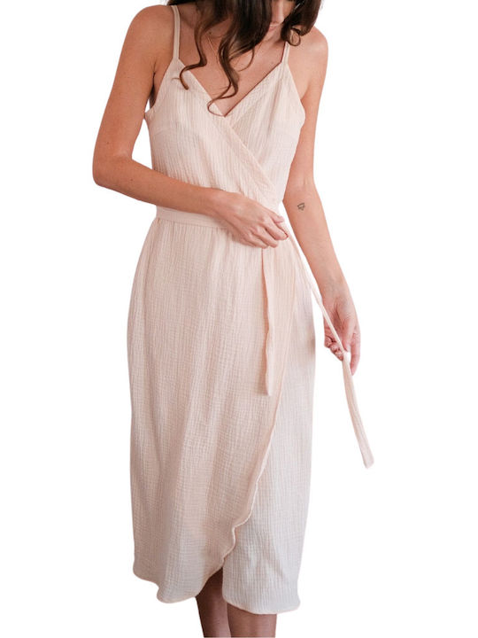 Chicret Midi Dress Wrap Beige