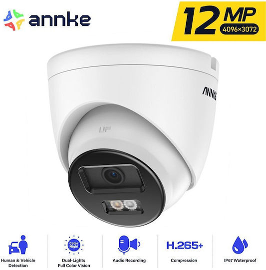 Annke 01260697 IP Surveillance Camera 12MP Waterproof with Microphone and Lens 2.8mm