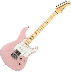 Yamaha Pacifica Standard Plus Elektrische Gitarre mit Form Stratocaster und H Pickup-Anordnung in Rosa Farbe mit Hülle