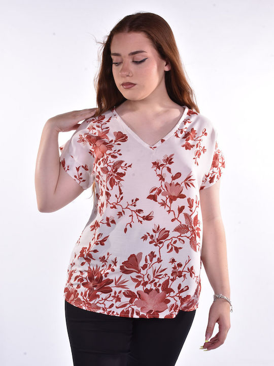 Raiden Women's Blouse Floral Red