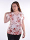 Raiden Damen Bluse Blumen Rot