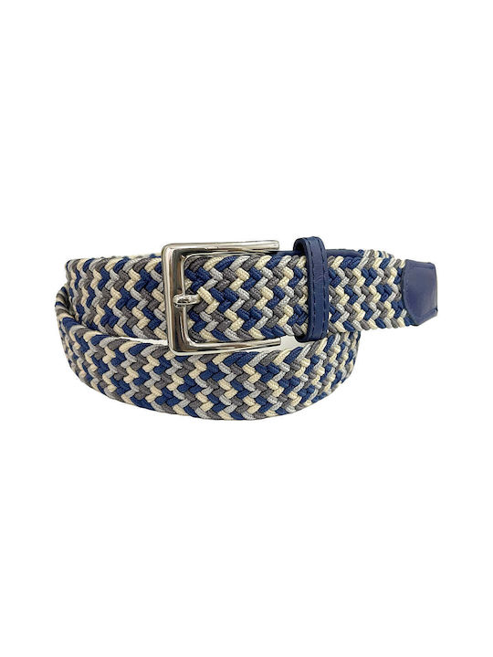 Ustyle Men's Knitted Elastic Belt Blue