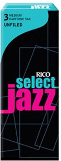 Rico Select Jazz Baritone Saxophone Reeds Soft No.2 Unfiled, 1 Piece