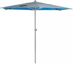 Campo VERDE 220 Klappbar Strandsonnenschirm Durchmesser 2m mit Belüftung Silver/Blue