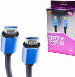 HDMI 2.0 HDMI мъжки - HDMI мъжки 3м Черен