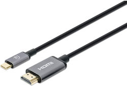Manhattan 153591 HDMI male - HDMI male 1m Μαύρο