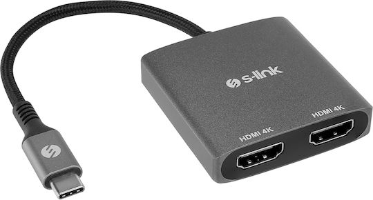 S-Link Converter USB-C / HDMI female to USB-C / HDMI female 1pcs 39873/SWV-USBC026