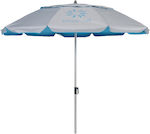 Escape Foldable Beach Umbrella Aluminum Diameter 2.2m with UV Protection and Air Vent Light Blue 12000