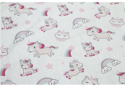 Dimcol Baby Sheets Set Crib Cotton Unicorn - Lilac 108 Lilac 120x160cm 3pcs