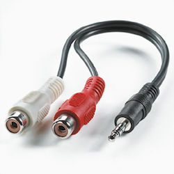 RCA 3,5mm Stecker-2x RCA-Buchse Kabel Länge 0,2m 11.09.4340-100