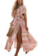 Chicret Damen Maxi Kleid Strand Rosa