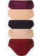 Βαμβακερά Women's Slip MultiPack Blue/Purple/LIght Beige/Beige/Bordeaux
