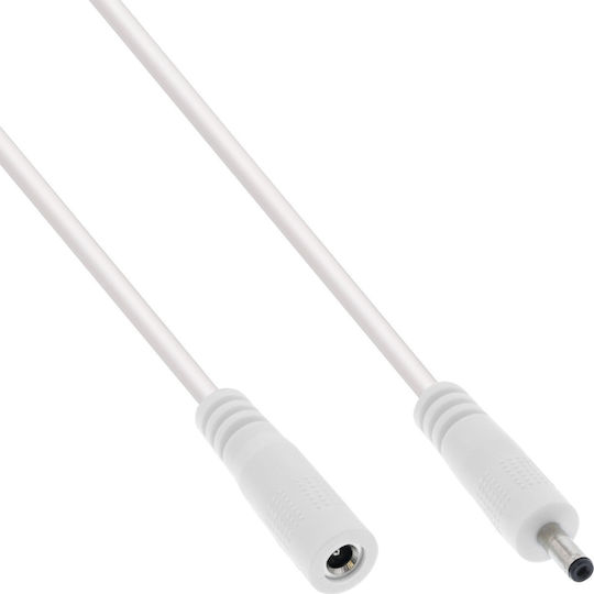 Inline Inline Dc Extension Cable Dc Male Female Plug 3.5x1.35 Mm Awg 18 White 1 M