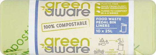 Biodegradable Trash Bags Capacity 25lt 25x26.5cm 10pcs Beige