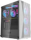 Darkflash DK352 Mesh Gaming Midi Tower Computer Case with Window Panel and RGB Lighting White