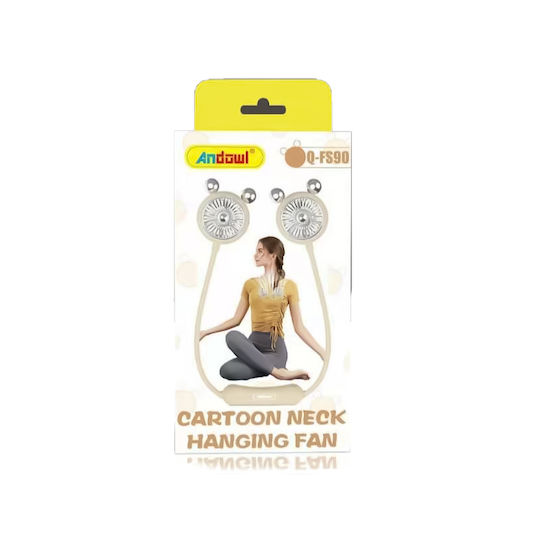 Andowl Wiederaufladbarer Nackenventilator Beige Q-fs90