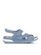 Leather Women's Flat Sandals Anatomic in Blue Color