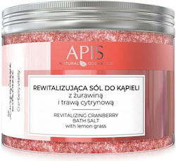 Sare de baie revitalizantă Apis Cranberry Vitality cu merișor și iarbă de lămâie 650 G