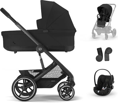 Cybex Balios S Lux New Verstellbar 3 in 1 Baby Kinderwagen Geeignet für Neugeborene Moon Black