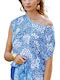 Diana Gallesi Women's Blouse Cotton Blue/White