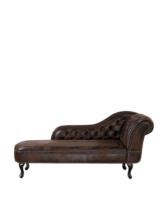Beliani Sezlong In Eco-friendly Leather Right Nimes Brown