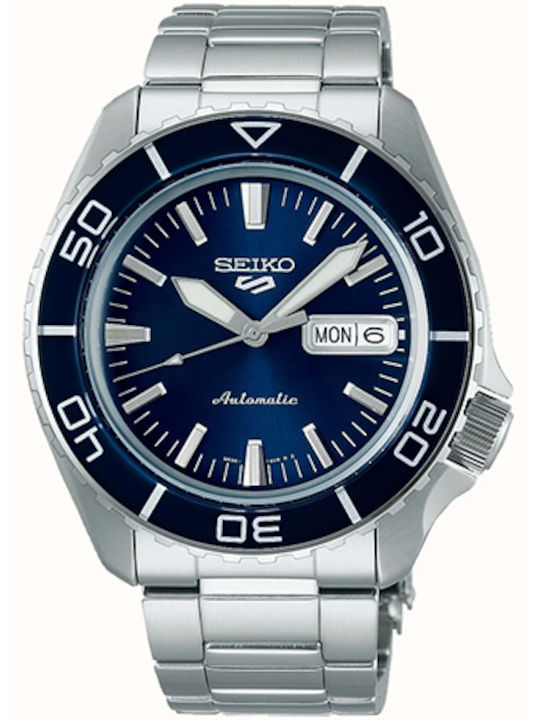 Seiko 5 Sports Men's Watch 42.5mm Automatic With Silver Metal Bracelet